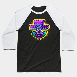 Clown Scary Beep Beep Horror Gamer Baseball T-Shirt